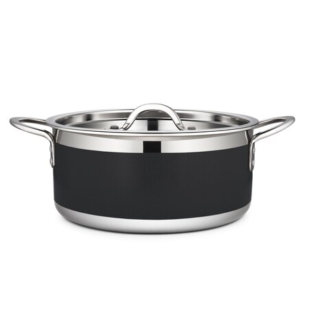 Bon Chef Country French 2 Pot W/Cover 9 3/8"Diax 4 3/8"H 4 Qt 9 Oz - Black 71302-CF2-B
